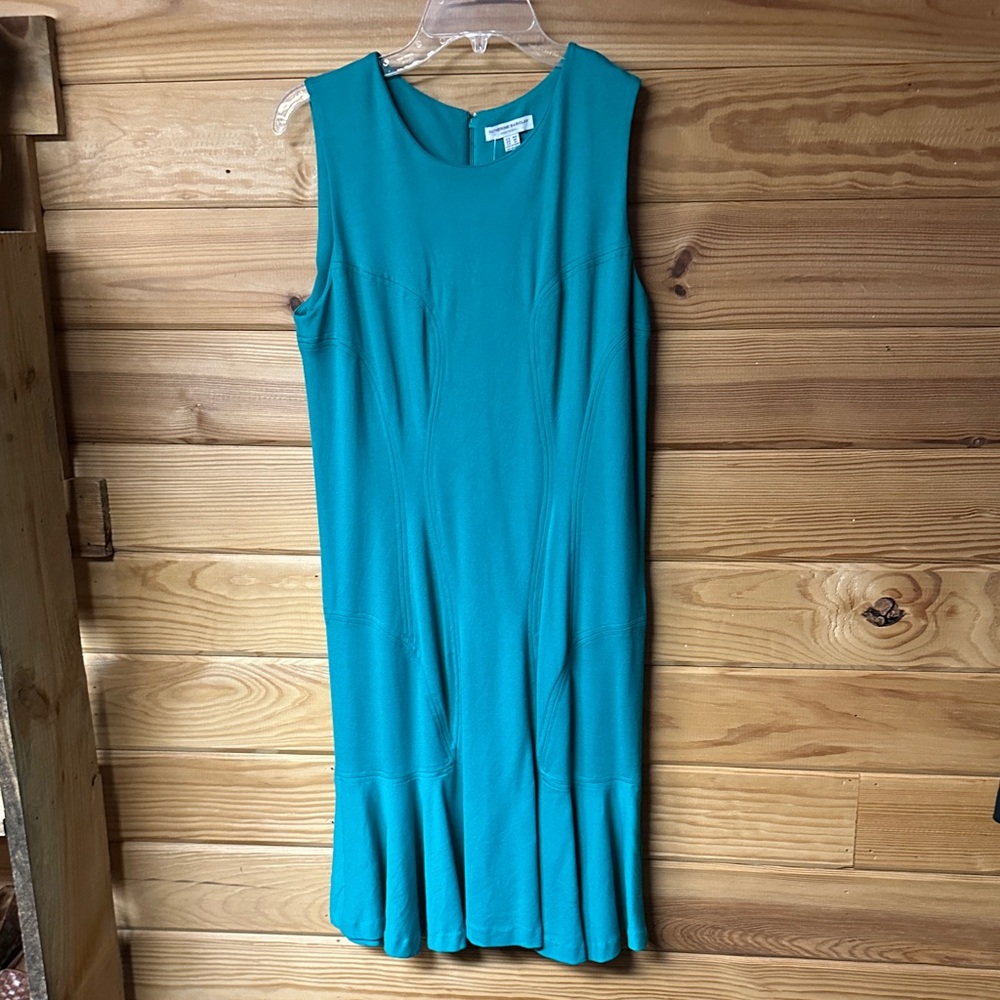 Katherine Barclay Sleeveless Green Teal Dress Size M